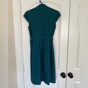 Calvin Klein Button Up Shealth Dress Tie Waist Size 4